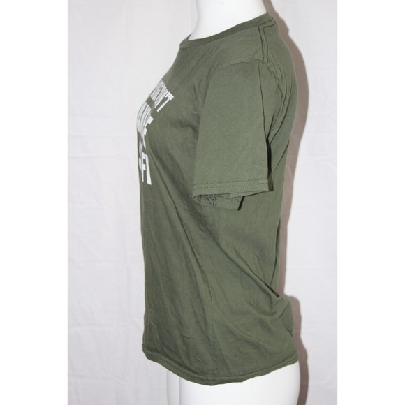 Port & Company Womens Olive Green Please Don't Make Me Do Stuff T-Shirt Size L - Picture 4 of 5